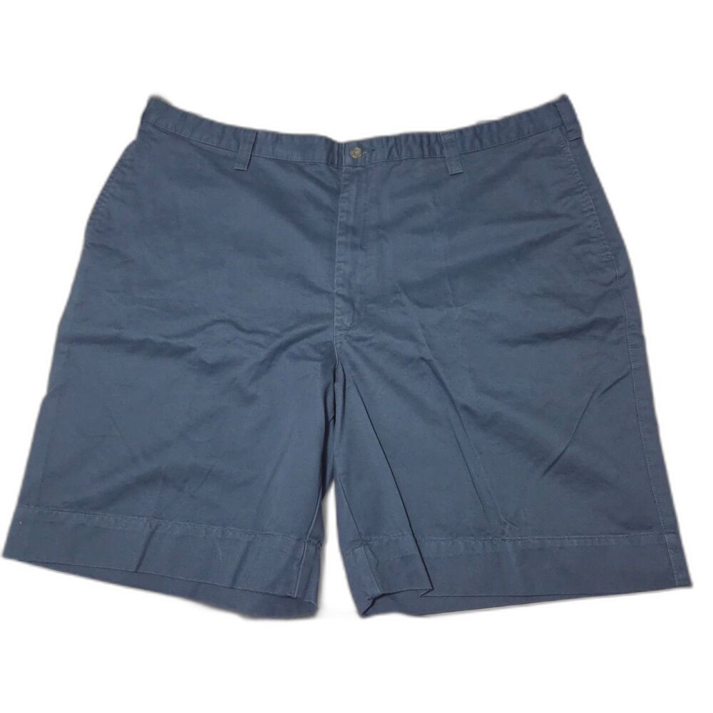 ST. JOHN'S BAY (SJB): Navy Flat Front Zip Up Dress Shorts, Men's Size 44 Regular